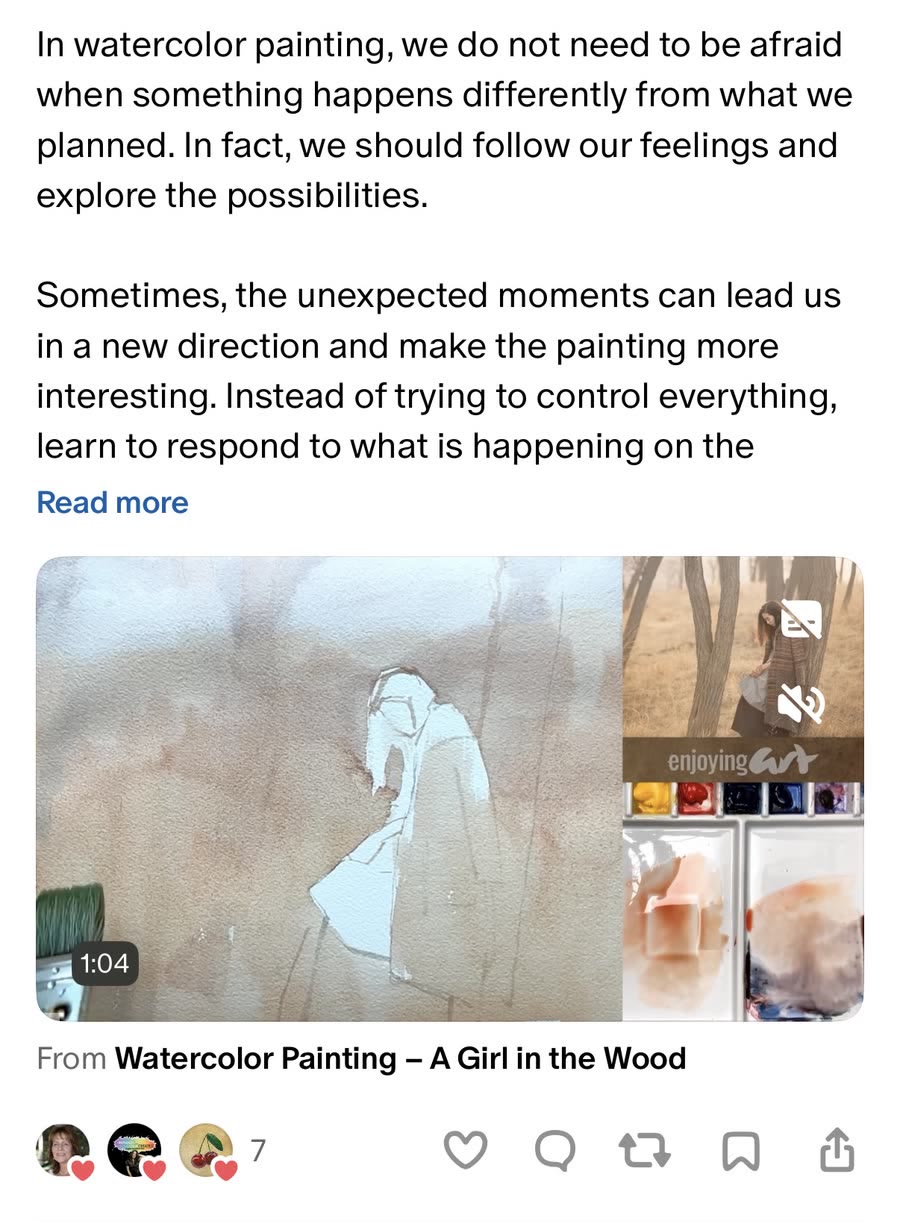 A Quip sharing a Clip from a watercolour painting video