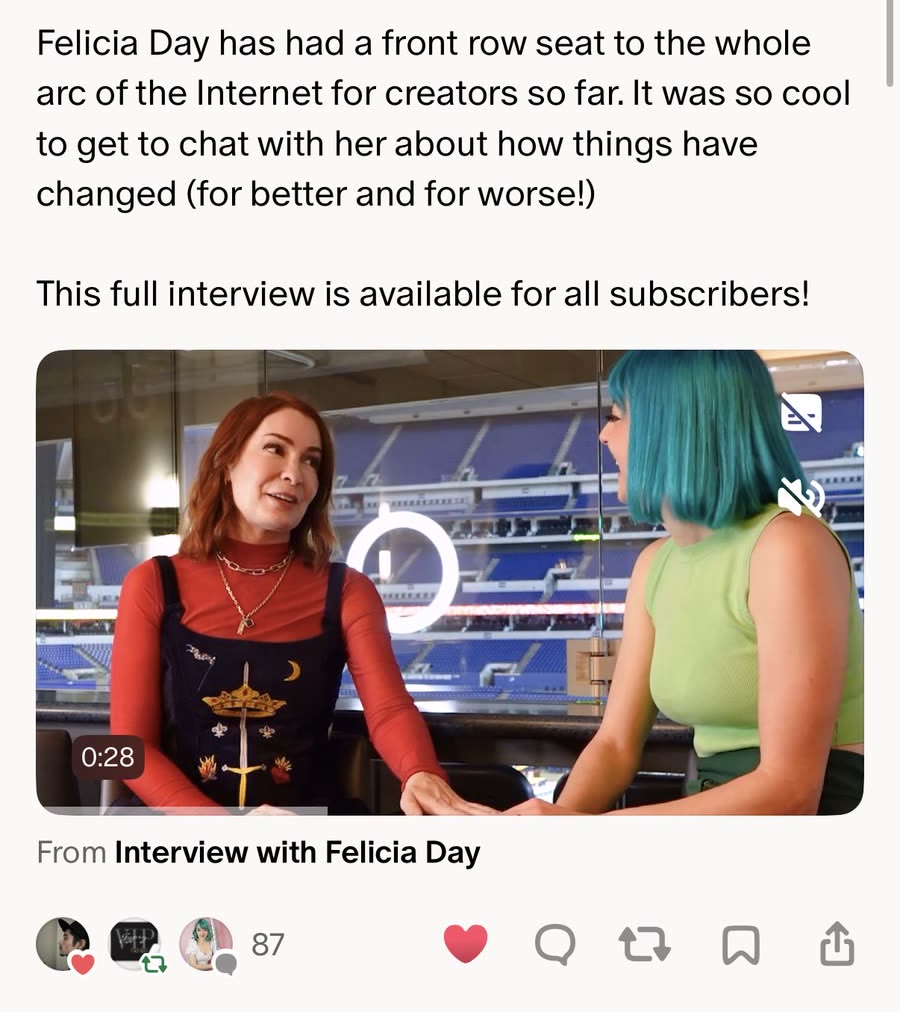 A Quip sharing a Clip from a creator interview