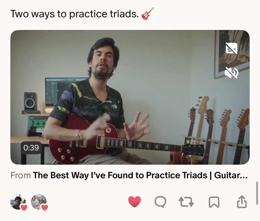 A Quip sharing a Clip from a guitar lesson
